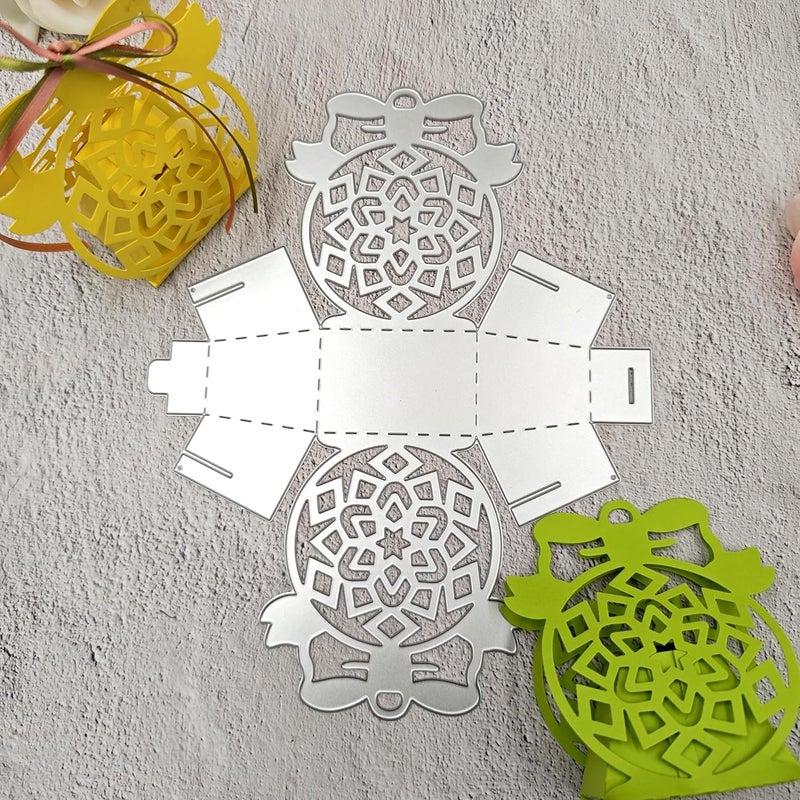 Feemkota Christmas Bell Box Die Cuts for Card Making Flower Basket Cutting Dies for DIY Paper Scrapbooking Crafts Embossing Decorations - Image 4